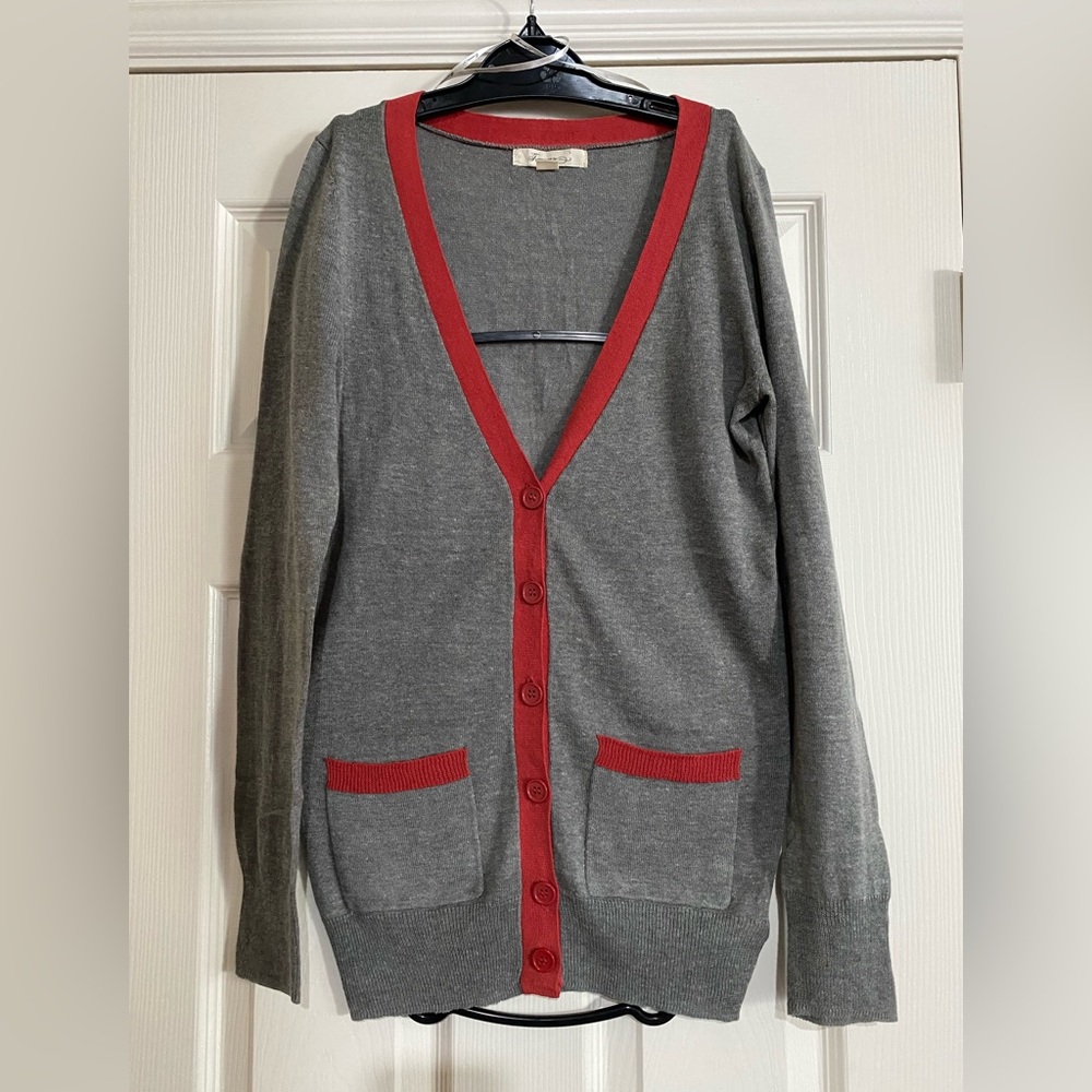 Vintage FOREVER 21 Gray Cardigan Long Sleeves Sz S/P